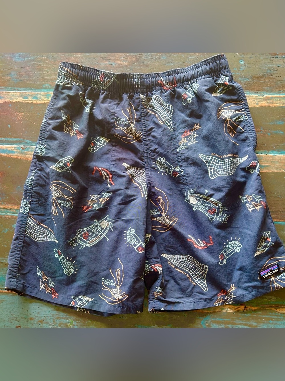 Patagonia Baggies Navy Seim Trunks Boys XL